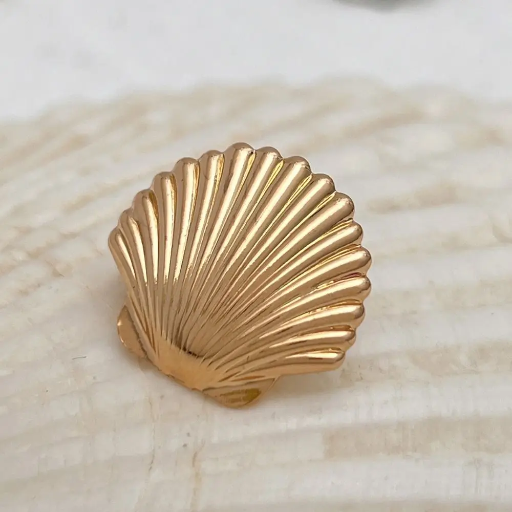 Trend Flower C Shape Ear Cuff Golded Silver C-shaped Ear Clip Minimalism Vacation Style Starfish Shell Ring Clip Travel