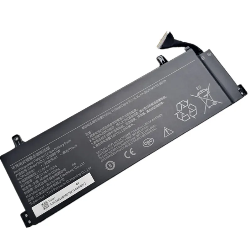 15.2V 55.02Wh Notebook Battery G16B01W For Xiaomi Redmi G Gaming 16 Series XMG2003-AB XMG2003-AL XMG2003-AJ RMG2103-AB Laptop