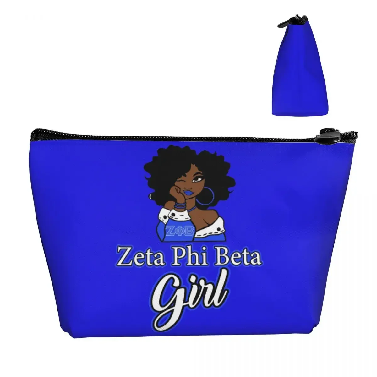 Zeta สาวกระเป๋าเครื่องสําอางผู้หญิงน่ารักความจุขนาดใหญ่ Zeta Phi Beta Sorority กรณีแต่งหน้าความงามเครื่องสําอางค์กระเป๋า