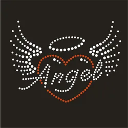 Custom Angel Rhinestone Sticker Letter Women's Denim Shorts Crystal Transfer Patches Bling Accessories Applique