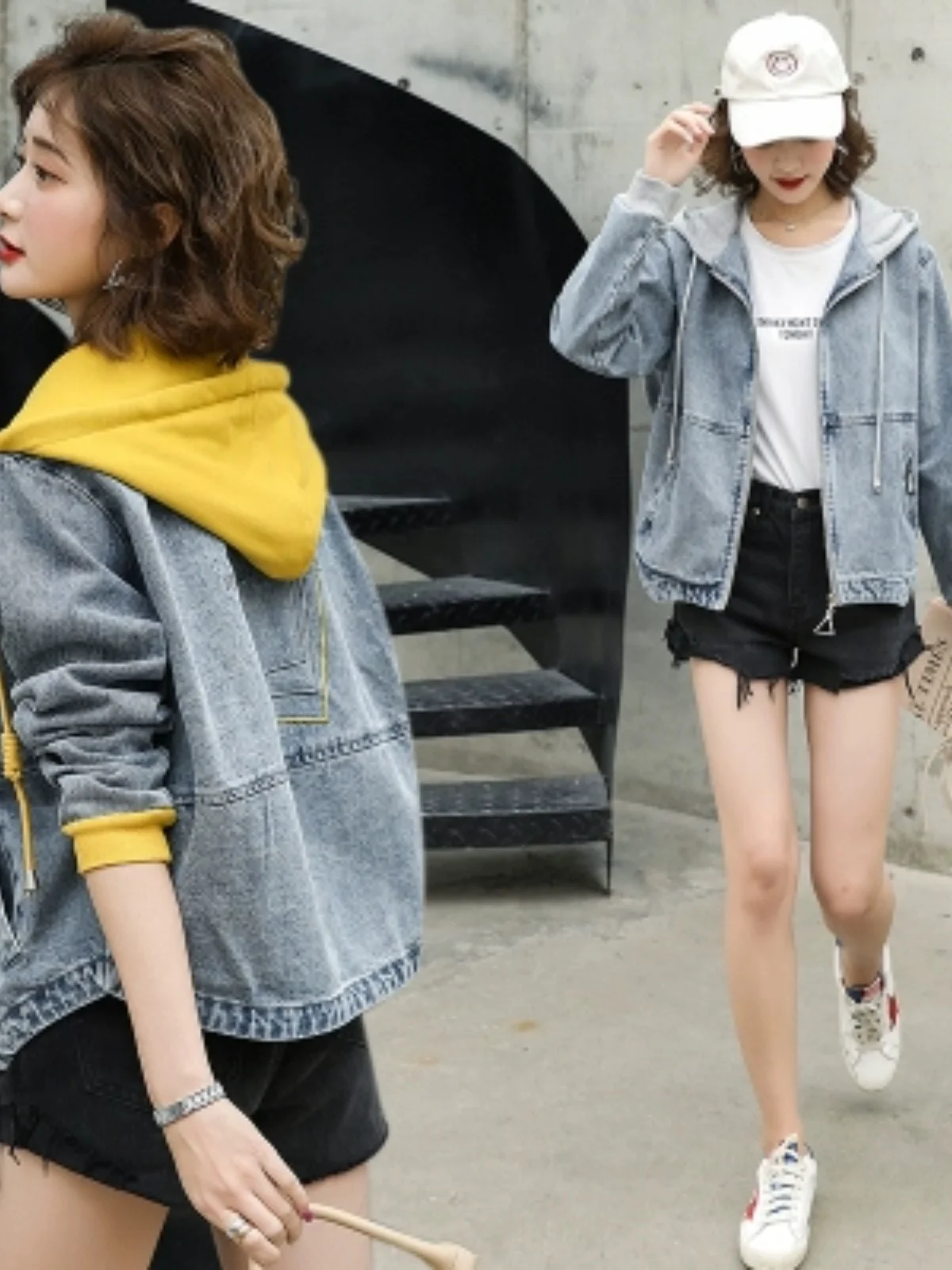 Dames Denim Jaet Lente Herfst Loose Fit ort Sle Baseball Jas Veelzijdige Casual Bovenkleding Koreaanse Trendy Maat