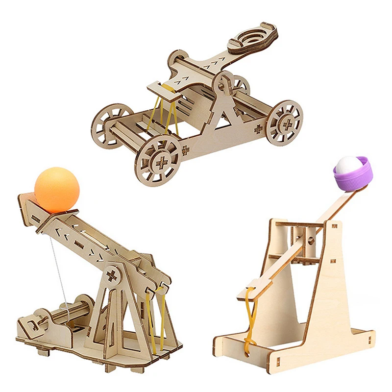 Stem Teaching Projects Simple Catapults Leverage Principle 3D Toy Family And School Wood Science Experiment Set For Girls Boys