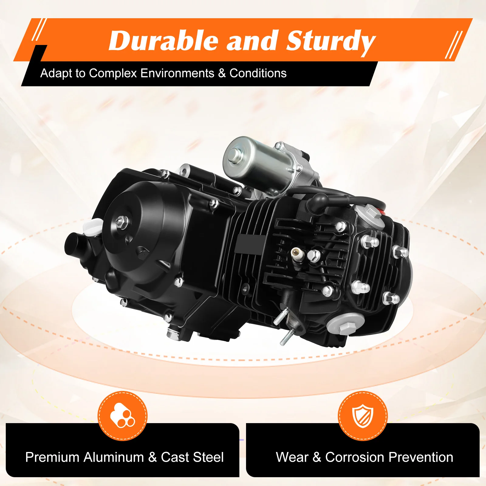 

125CC 7.64HP 4 Stroke ATV Engine Motor Air Cooling w/Reverse Electric Start For motorcycles, ATVs, go-karts, tricycles
