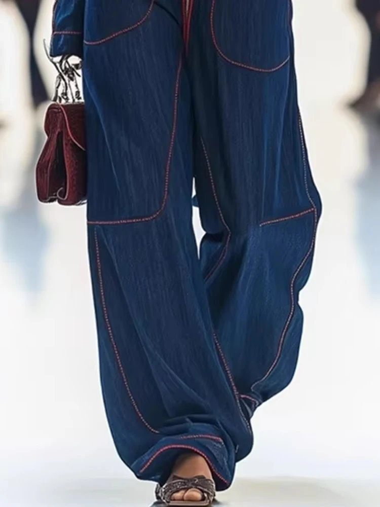 Tute da donna per l'autunno inverno manica lunga moda allentata streetwear tuta pantaloni a gamba larga pantaloni abbigliamento donna