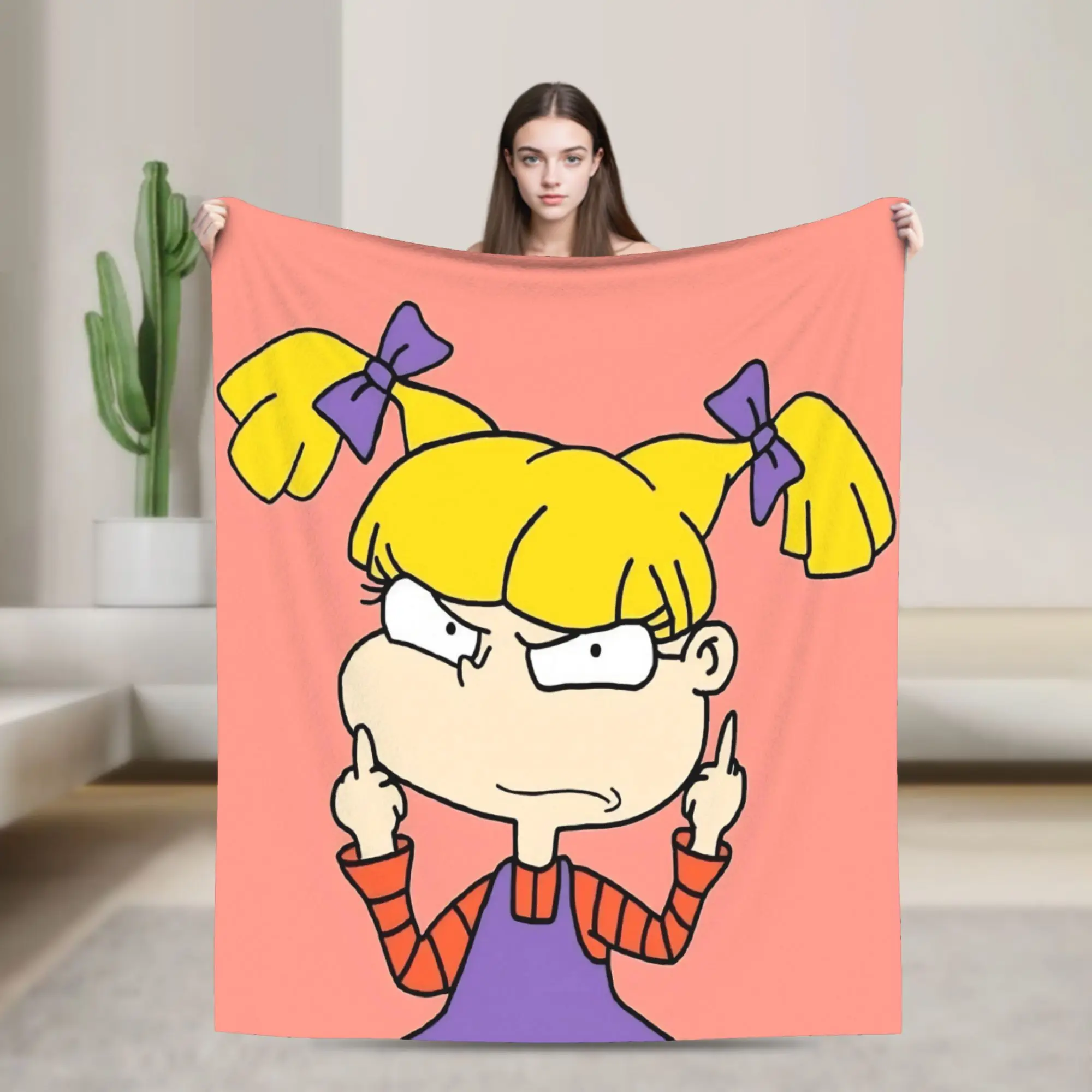Cartoon R-Rugrats Blanket Multi-size Super Soft Cozy  Throw Blankets for Couch Sofa and Bed