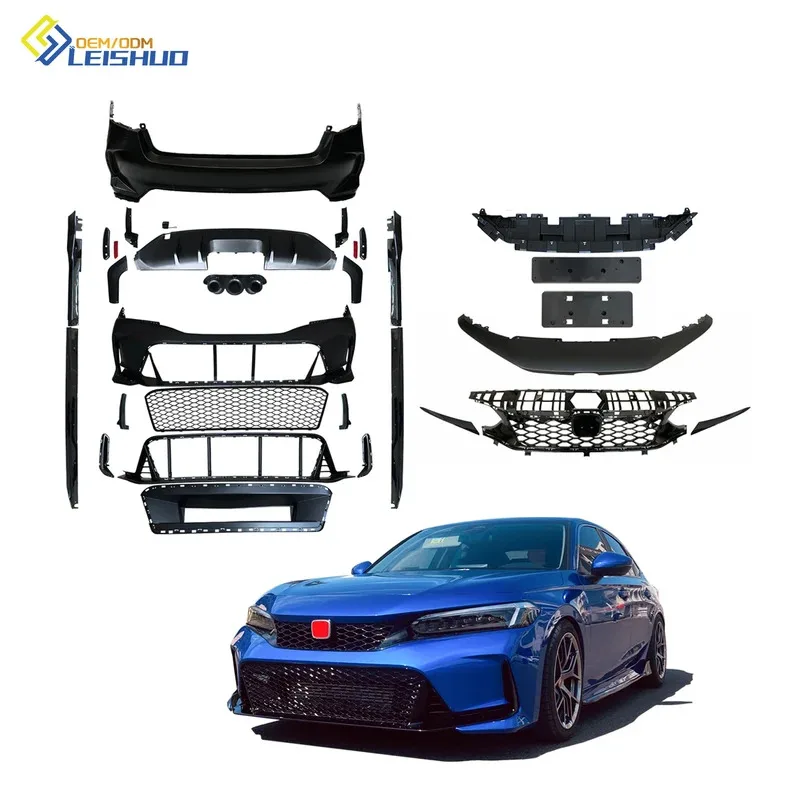 

Factory hot salesLSR 2024 FE Upgrade Type R Front Bumper Grille Side Skirts Daytime Light Tail Pipes Body Kits for 11th Civic F