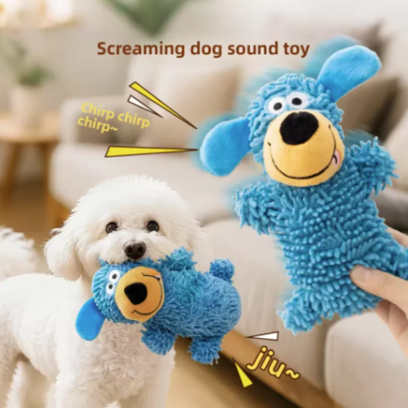 New Interactive Squeaky Dog Toy Chew Resistant Pet Teeth Cleaning Fun Play Chew Toy for Dogs Bite Resistance