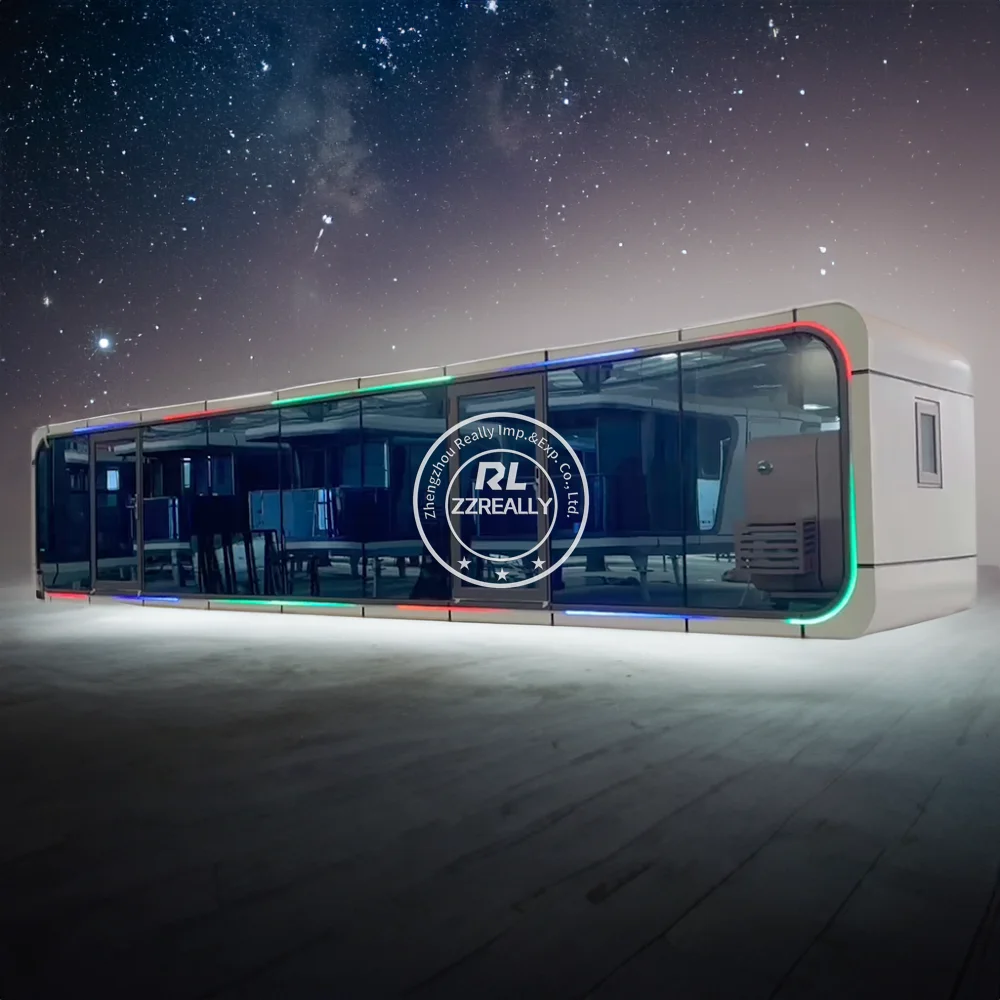 Contenedor moderno, cápsula espacial, contenedor de Hotel, 40fet, Modular, extensible, desmontable, sala de estar, casa plegable