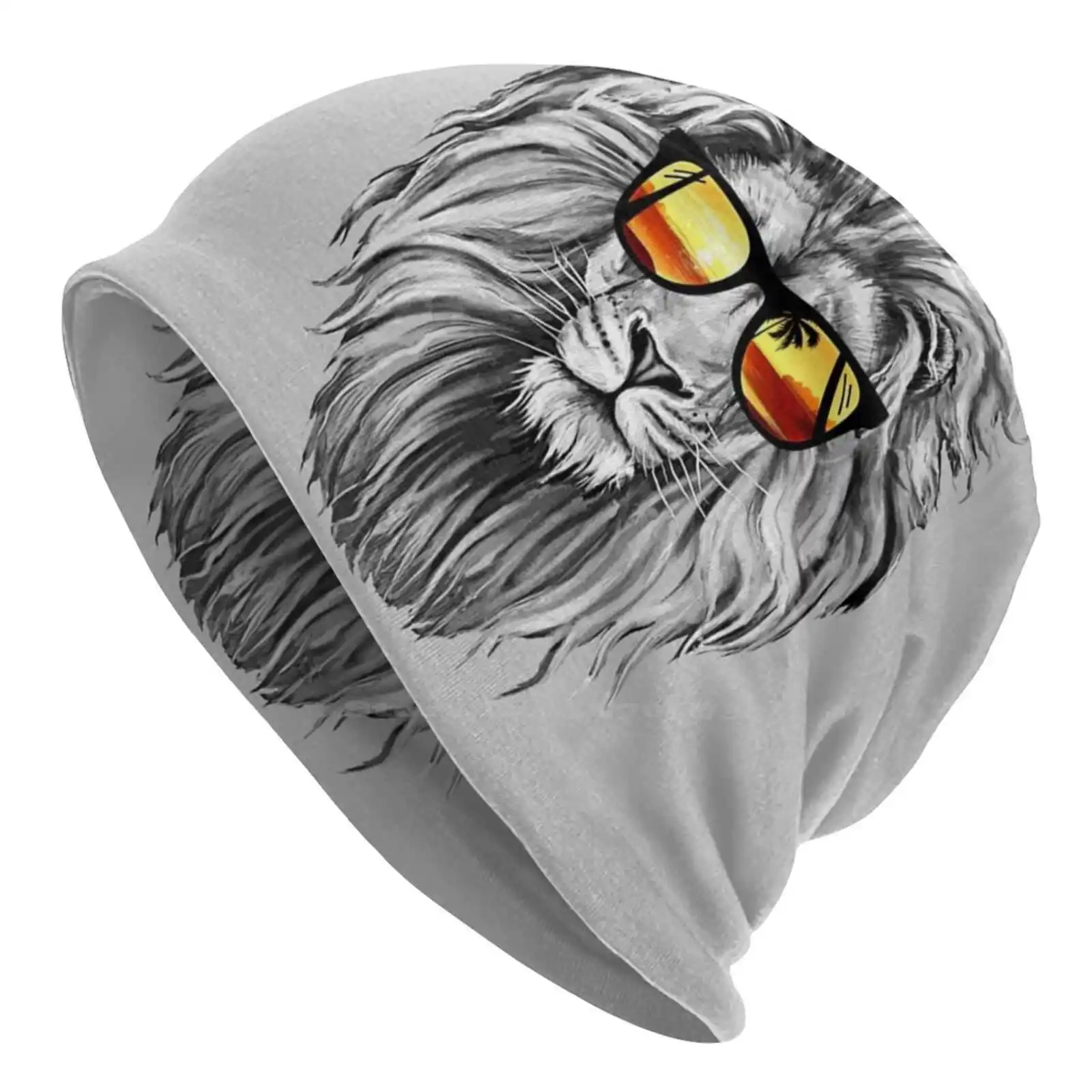 Summer Lion Knitted Hat Warm Beanie Outdoor Caps Summer Beach Cool Clingcling Wild Animals Jungle Roar Lion King King Lion