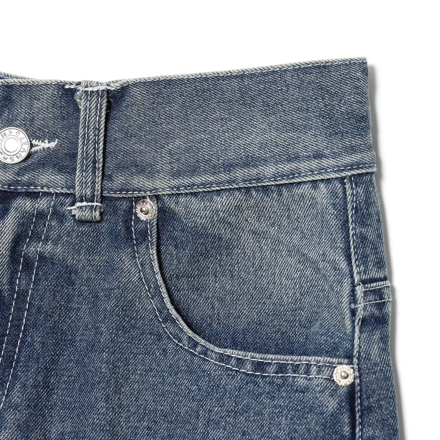 KASLEAD New Women's Fashion Design Washed Denim Knife  Pants High End Personality Loose Fit Natural Waist Polyester Fiber view 4