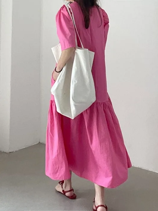 Vestido Retro Antienvejecimiento con Dobladillo de Encaje para Mujer, Nuevo Vestido Largo Blanco Hoado de Verano, Estilo In...