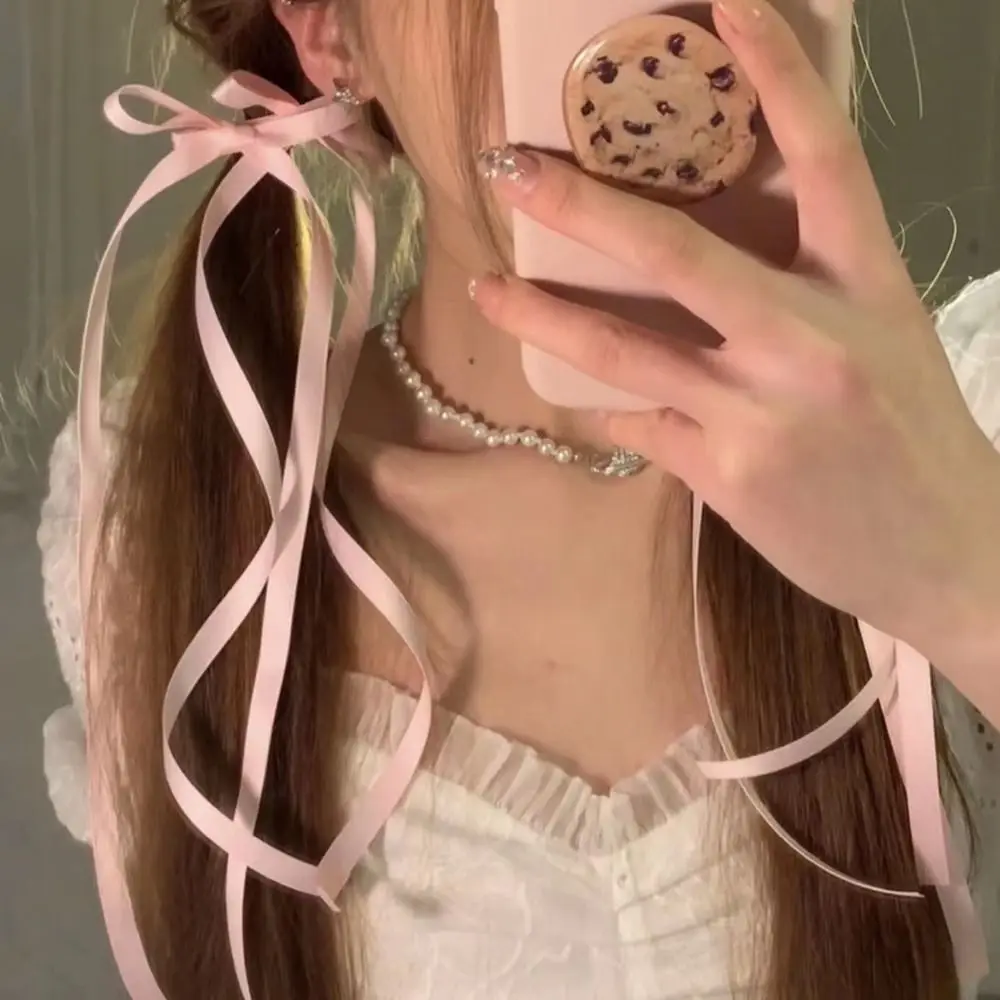 Balletcore Koreaanse Stijl Doek Dubbele Boog Lolita Voor Vrouwen Boog Haarspeld Vrouwelijke Haarspeldjes Haaraccessoires Haarspeldjes