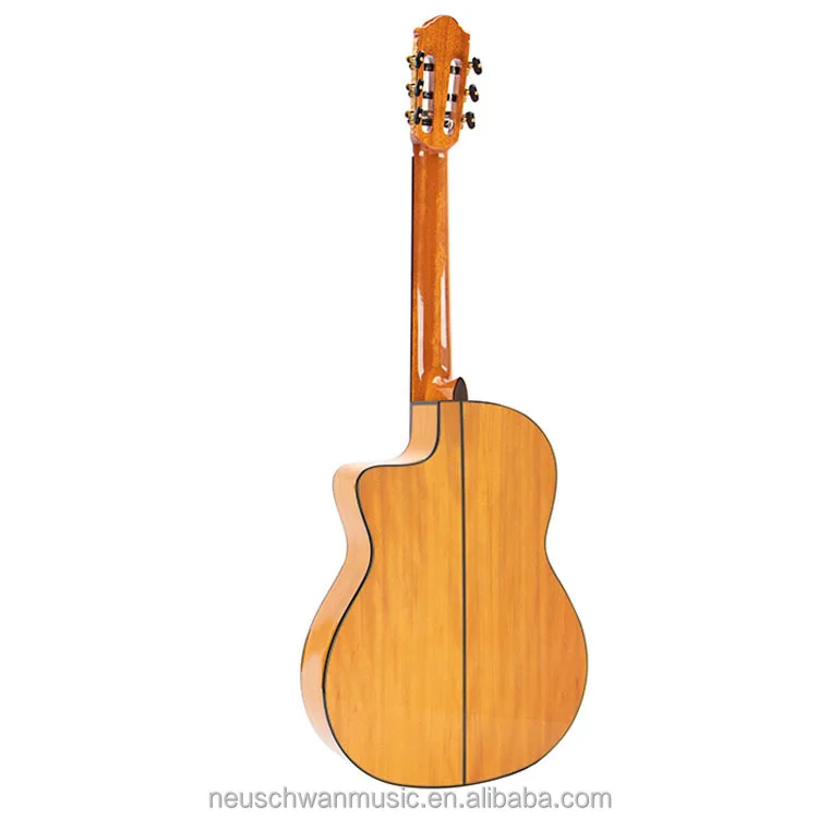 Spanish Flamenco Cutaway Classical Guitar Handcrafted Spruce Top Acoustic Guitar Built-in Fishman