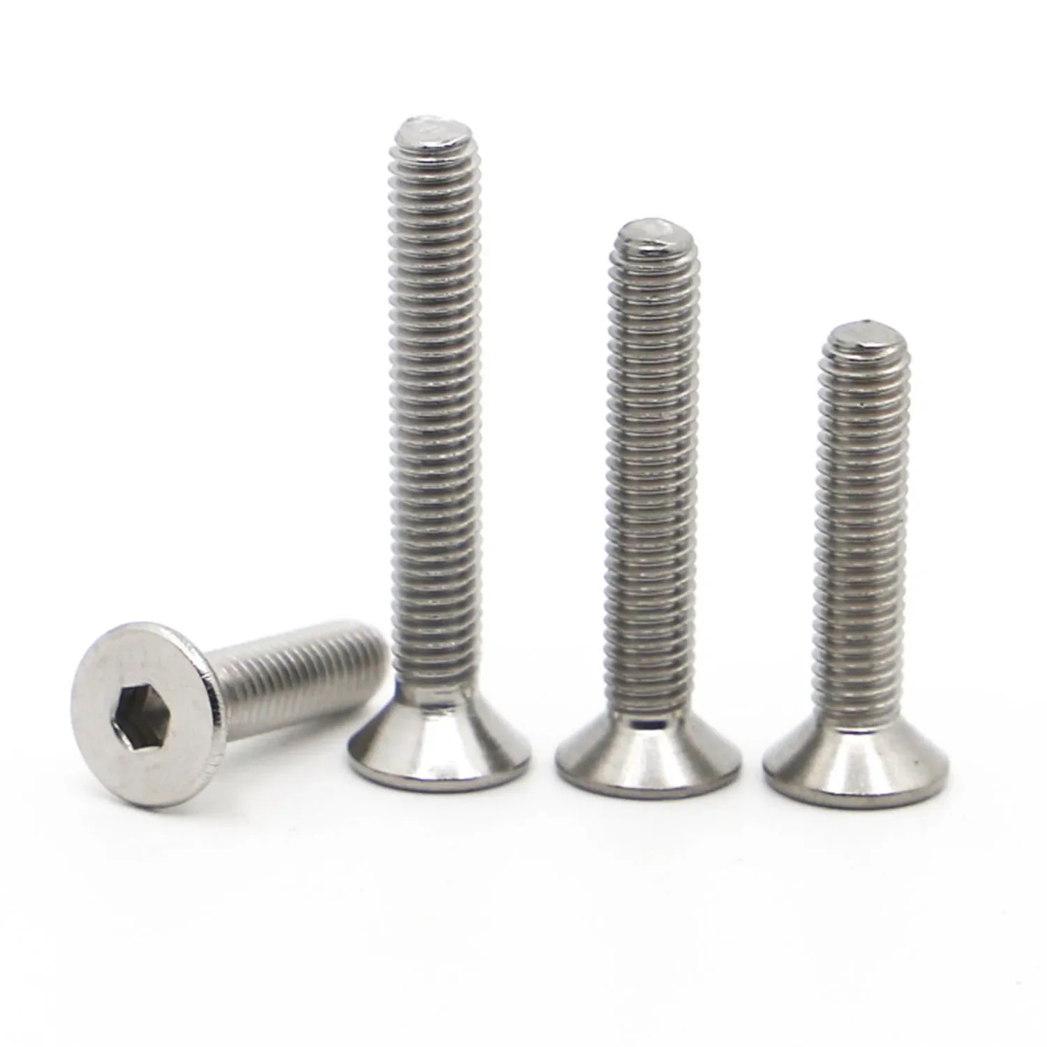 5-50pcs DIN7991 M2 M2.5 M3 M4 M5 M6 M8 304 Stainless Steel Hexagon Hex Socket Countersunk Screw Flat Head Screw Allen Bolts