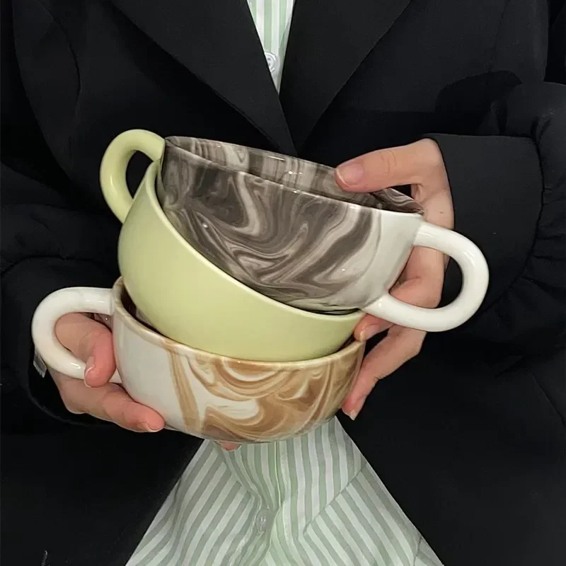 

Скандинавская креативная керамическая кружка большой емкости для завтрака, овсянка, чашка для молока, чашка для послеобеденного чая, кофейная чашка, офисный домашний набор для питья