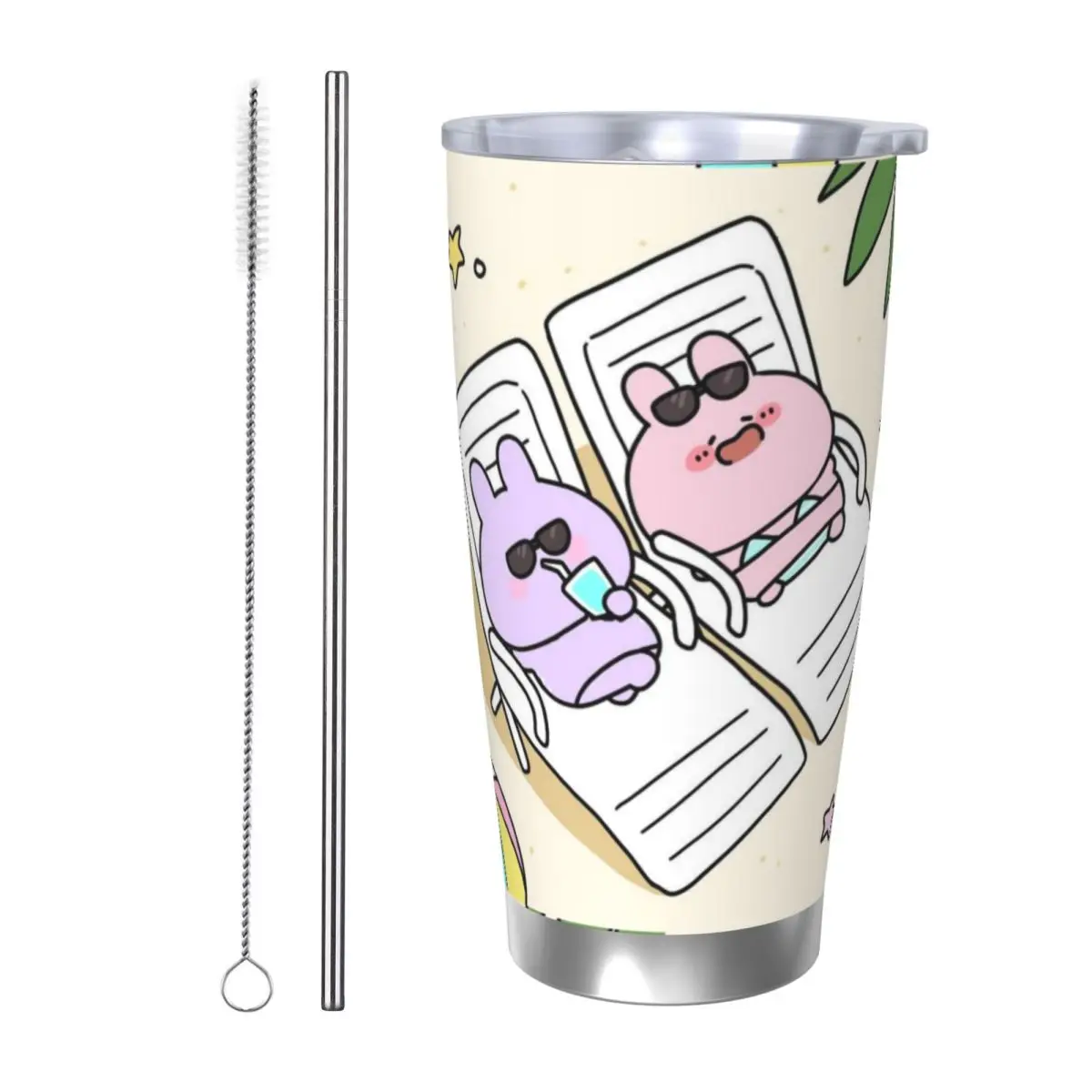 Asamimichaan Cute Asamimi 20oz Cup Large Capacity Car Mug Leak-proof Juice Coffee Cup Food Grade
