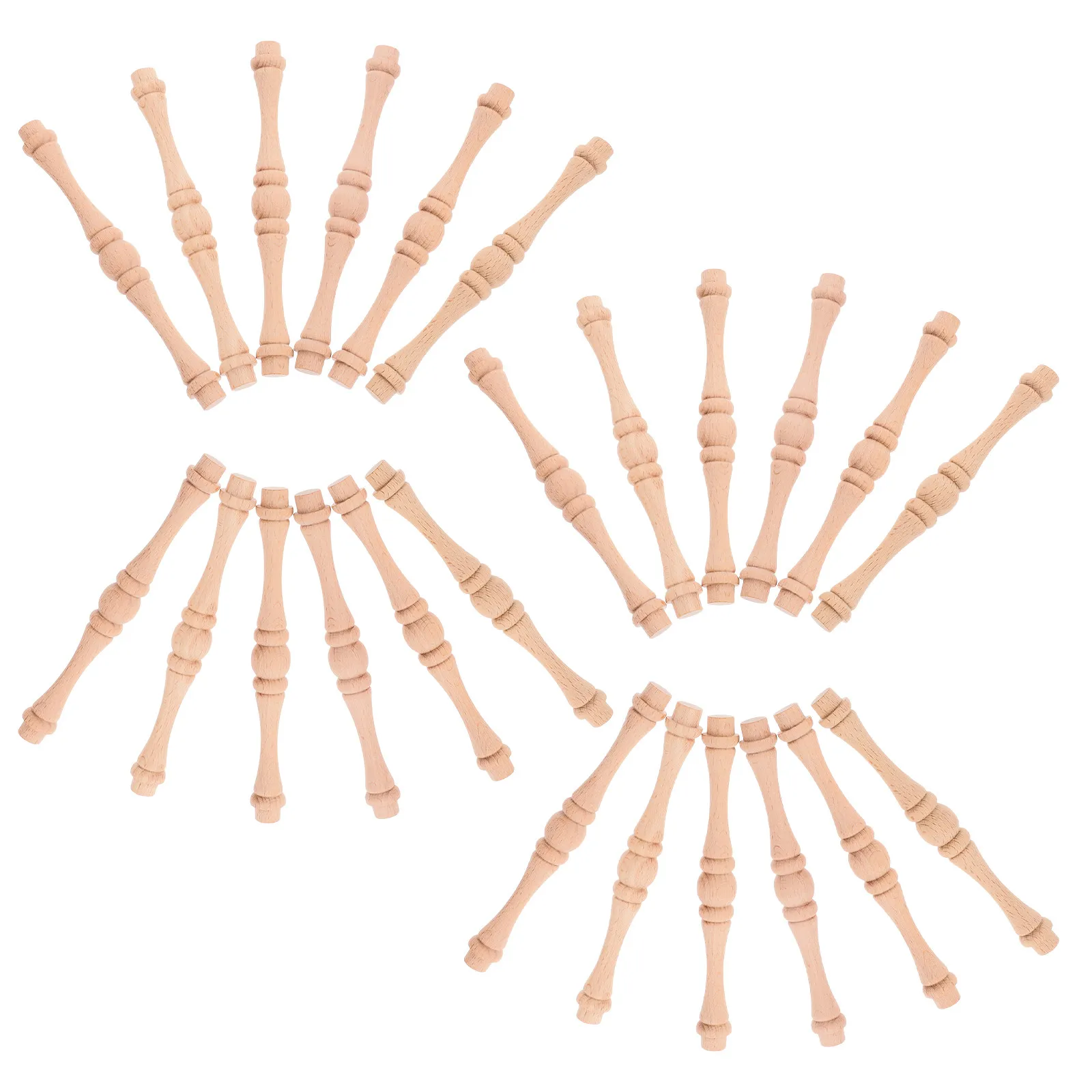 

25Pcs Wooden Baluster Spindles Unpainted Solid Wood Crafts Home Staircase Railing Furniture Cabinet Repair Decorative Wood