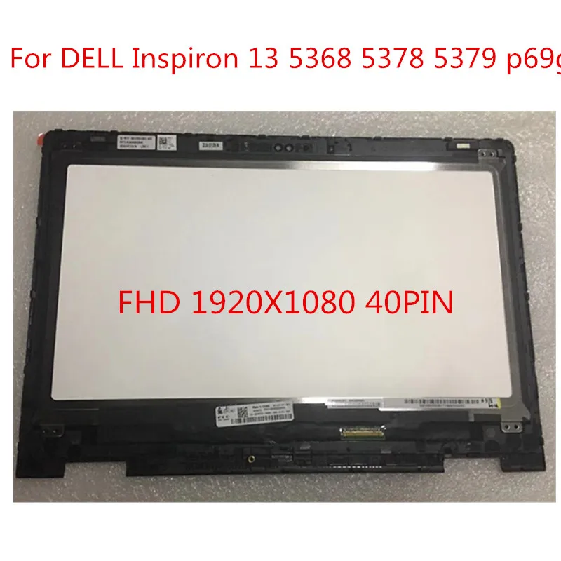 laptop lcd display para dell inspiron 13 5000 5368 5378 5379 1920x1080 fhd tela de toque 133 01