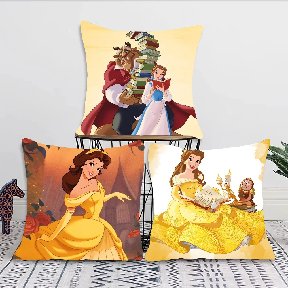 Classic Animated Movie B-Beauty And The B-Beast Pillow Case Square Pillow Bedroom Sofa LeisureLiving Room Home Decoration 40X40