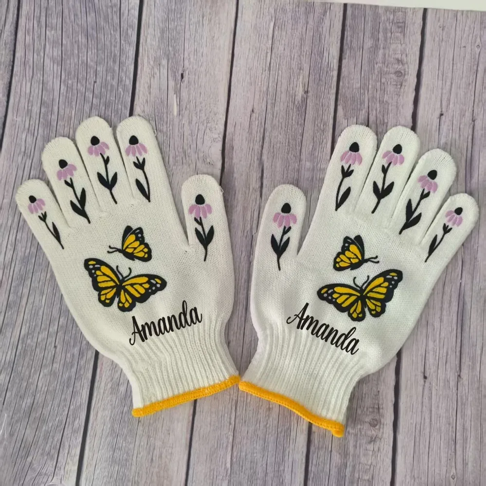 Customized Name Gloves, Bee Gardening Gloves, Adult Garden Gloves, Garden Outdoor Working Gloves, Father's Day Mother's Day Gift