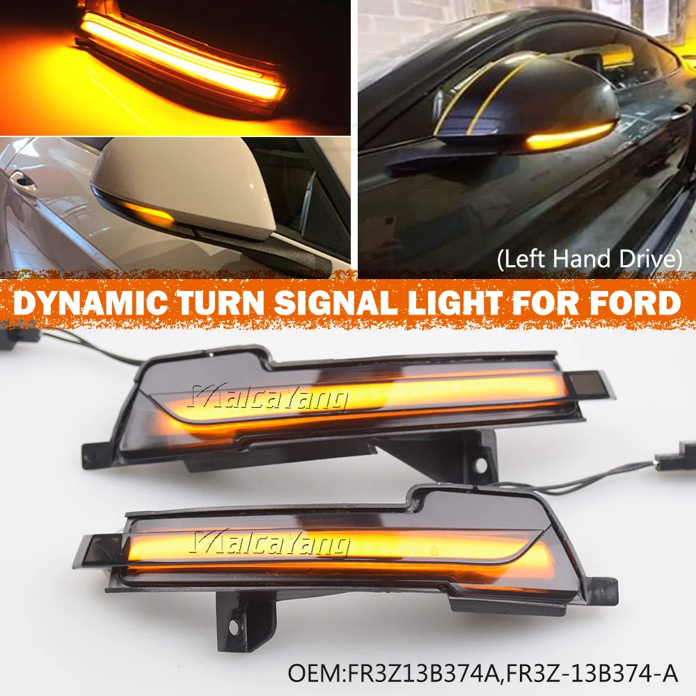 

Dynamic Turn Signal Blinker Side Mirror Indicator Light For Ford Mustang S550 2015 2016 2017 2018 2019 2020 2021