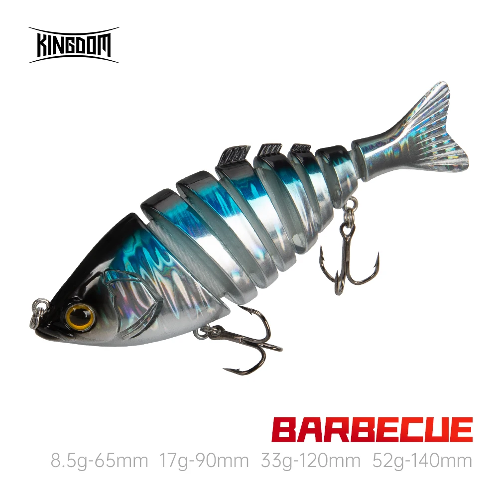 Kingdom Barbecue Swimbaits Artificial Sea Fishing Lures 65mm 90mm 120mm 140mm Multi Jointed Sections Sinking Wobblers Hard Bait