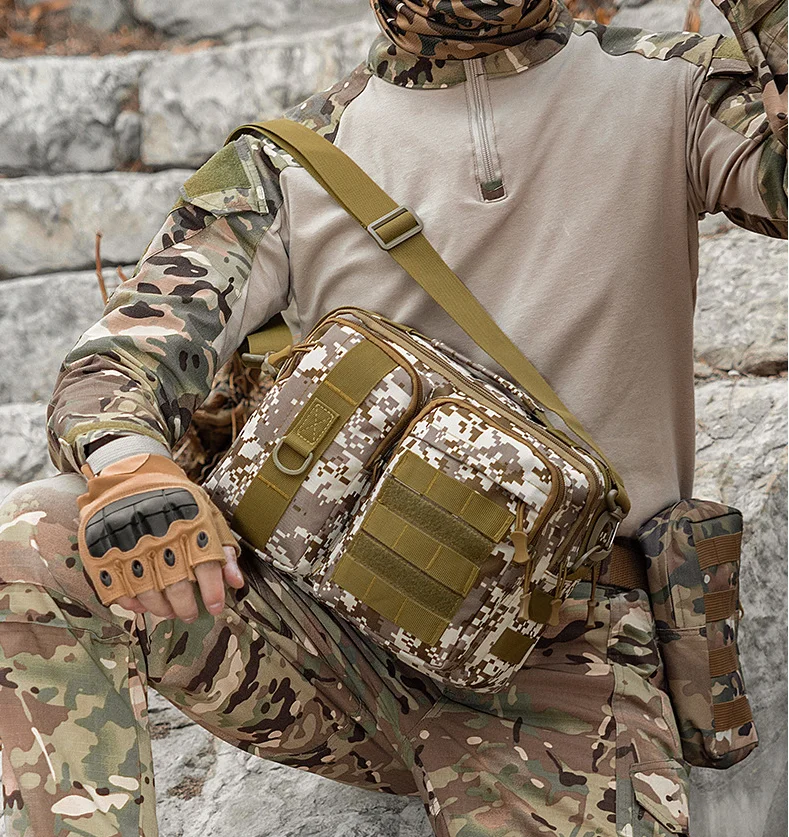 

Треккинговые тактические сумки на плечо, сумка для кемпинга для мужчин, пешего туризма, путешествий, альпинизма, рыбалки, слинг через плечо, уличные сумки-мессенджеры Molle