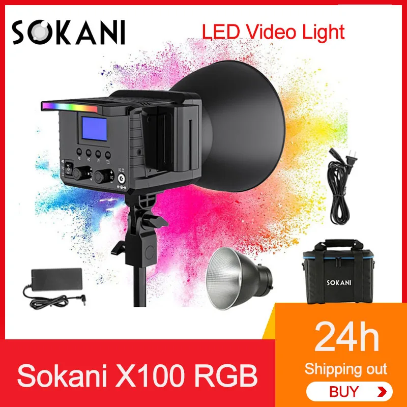 Sokani X100 100W Video Light COB RGB Light Photography Lighting For Photographic Strobe Lighting 2800K-10000K