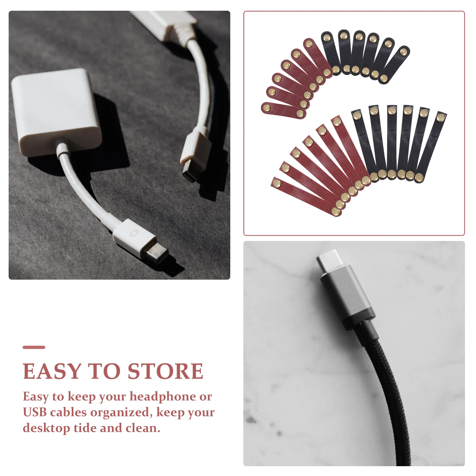 

24Pcs Cable Winders for Cord Management Holders Portable USB Headphone Wire Organizer Data Line Keeper Clips