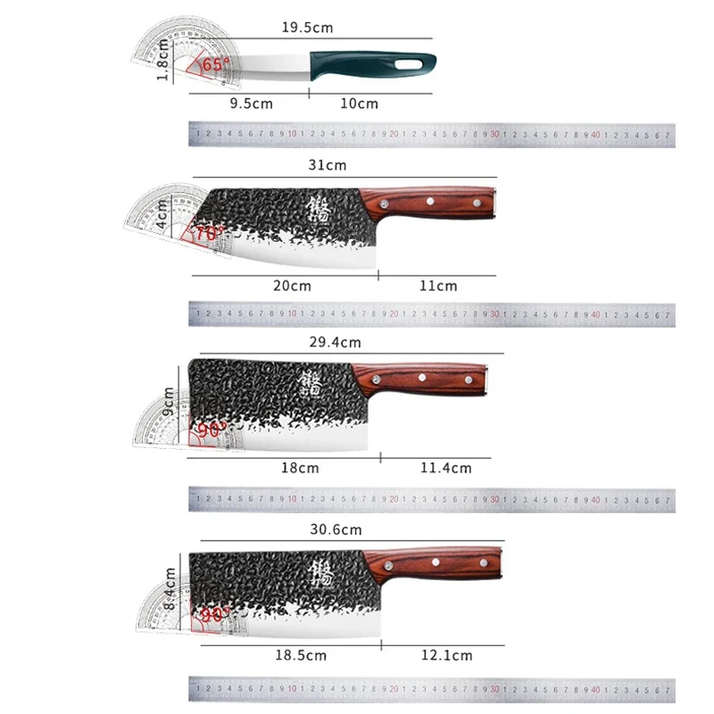 High-end precision forging ancient sandalwood  kitchen knife set,professional chef knife  Bone cutting knife kitchen accessories