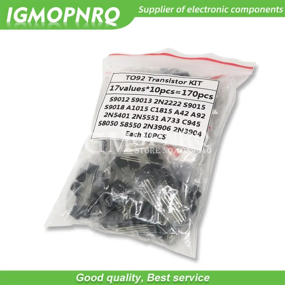 Transistor Assorted Kit S9012 S9013 2N2222 S9015 S9018 A1015 C1815 A42 A92 2N5401 2N5551 A733 C945 S8050 S8550 2N3906 2N3904