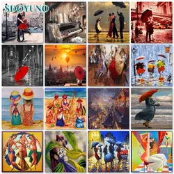 SDOYUNO Frame 60x75cm DIY Oil Painting By Numbers Dancing girl Paint By Numbers Figure Painting On Canvas Home Decor Art