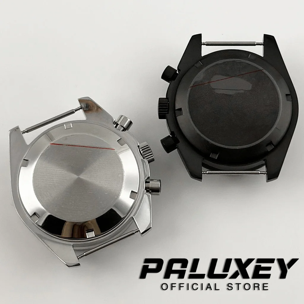 40mm Men\'s Watches Metal Watch Case Accessories Watch Parts For VK63 VK63A Quartz Movement Fits 20mm strap Watch Box