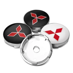 4pcs 56mm+60mm Car Wheel Center Hub Cap Rim Cover Emblem Stickers For Mitsubishi Pajero Asx Lancer Outlander 3 l200 Accessories