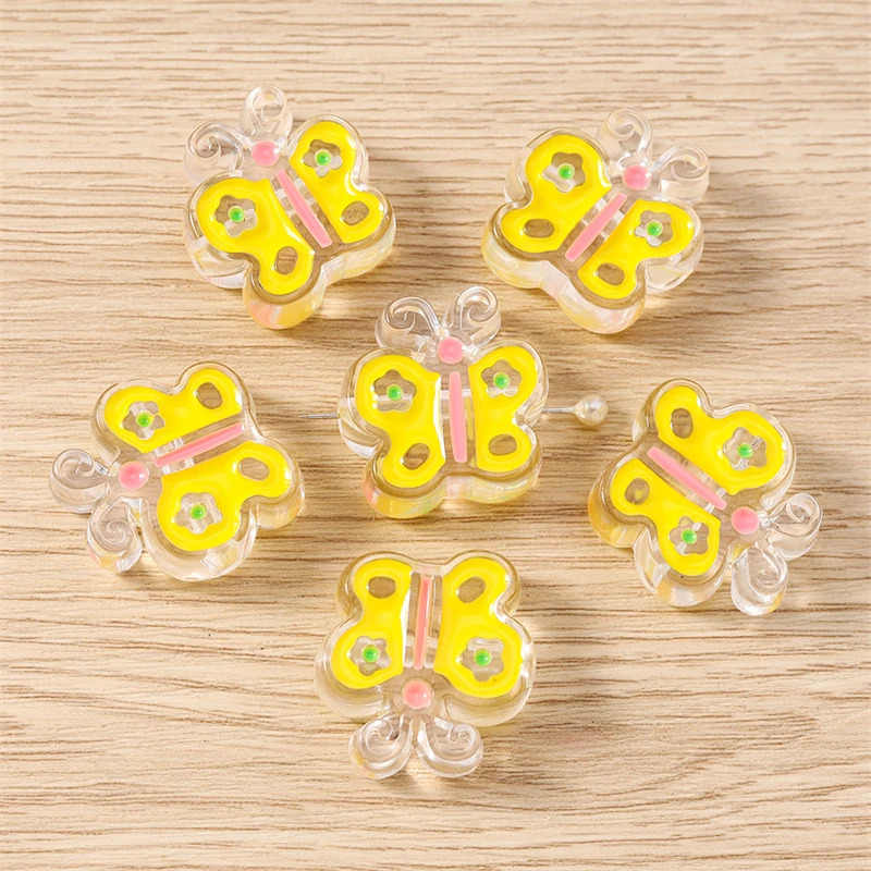 5 Stück Cartoon-Tier-Charms, Harz-Bienen- und Schmetterlings-Abstandshalter, lose Charms-Perlen für die Schmuckherstellung, Armbänder, Halsketten, DIY-Bastelarbeiten, Geschenke – Detail 5