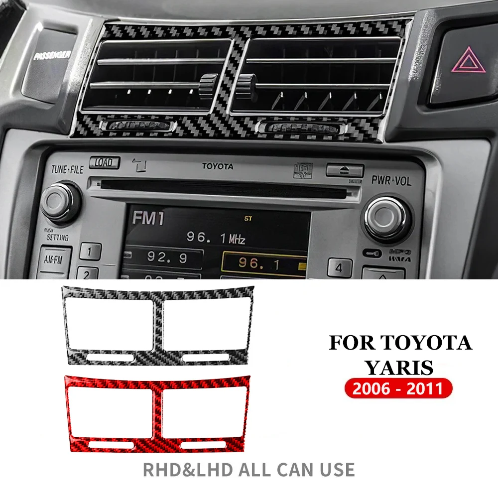 

Наклейка из углеродного волокна на центральный воздуховод автомобиля для Toyota Yaris 2006-2011 (левый/правый руль), аксессуары для интерьера