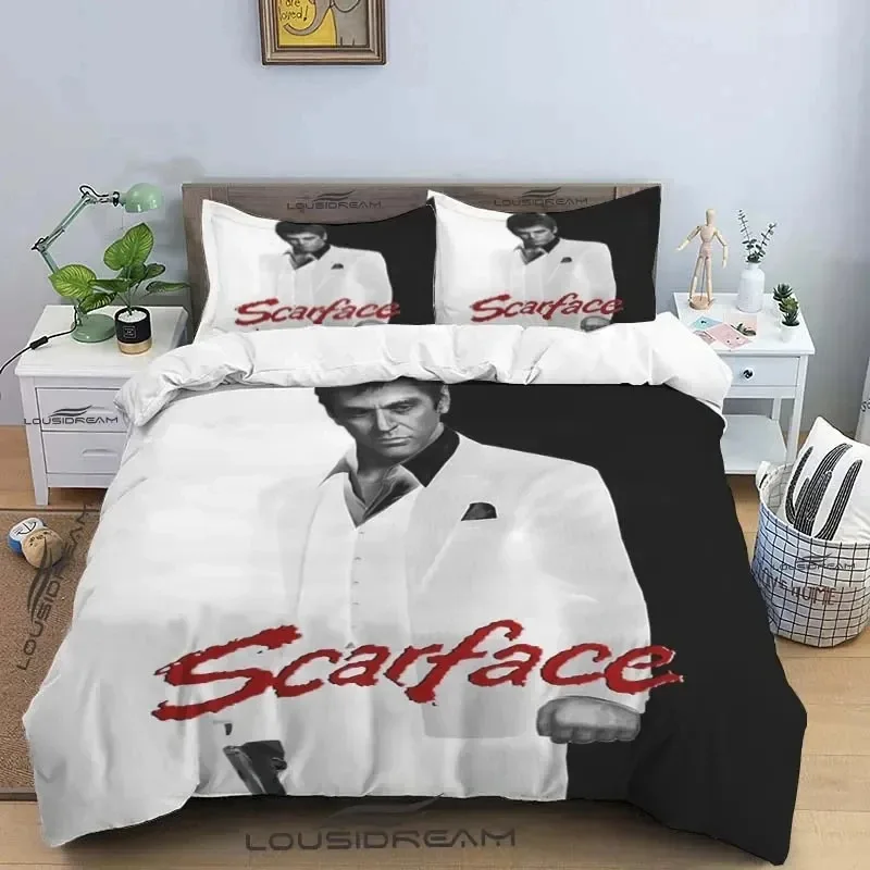 

3D Printing Movie Scarface Bedding Set Duvet Cover Bed Set Quilt Cover Pillowcase Comforter king Queen Size Boys Adult