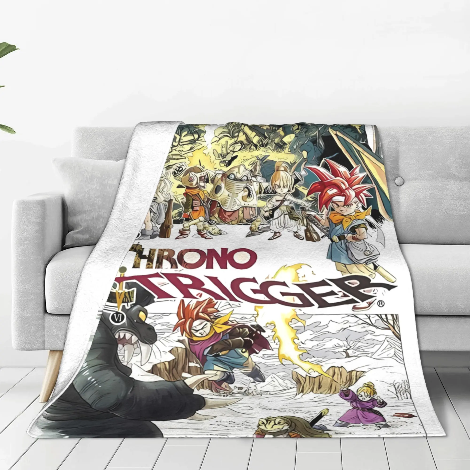 1PC Home Cutecore Montage Chrono Trigger Blanket Super Cosy Plush Home Living Room Sofa Halloween