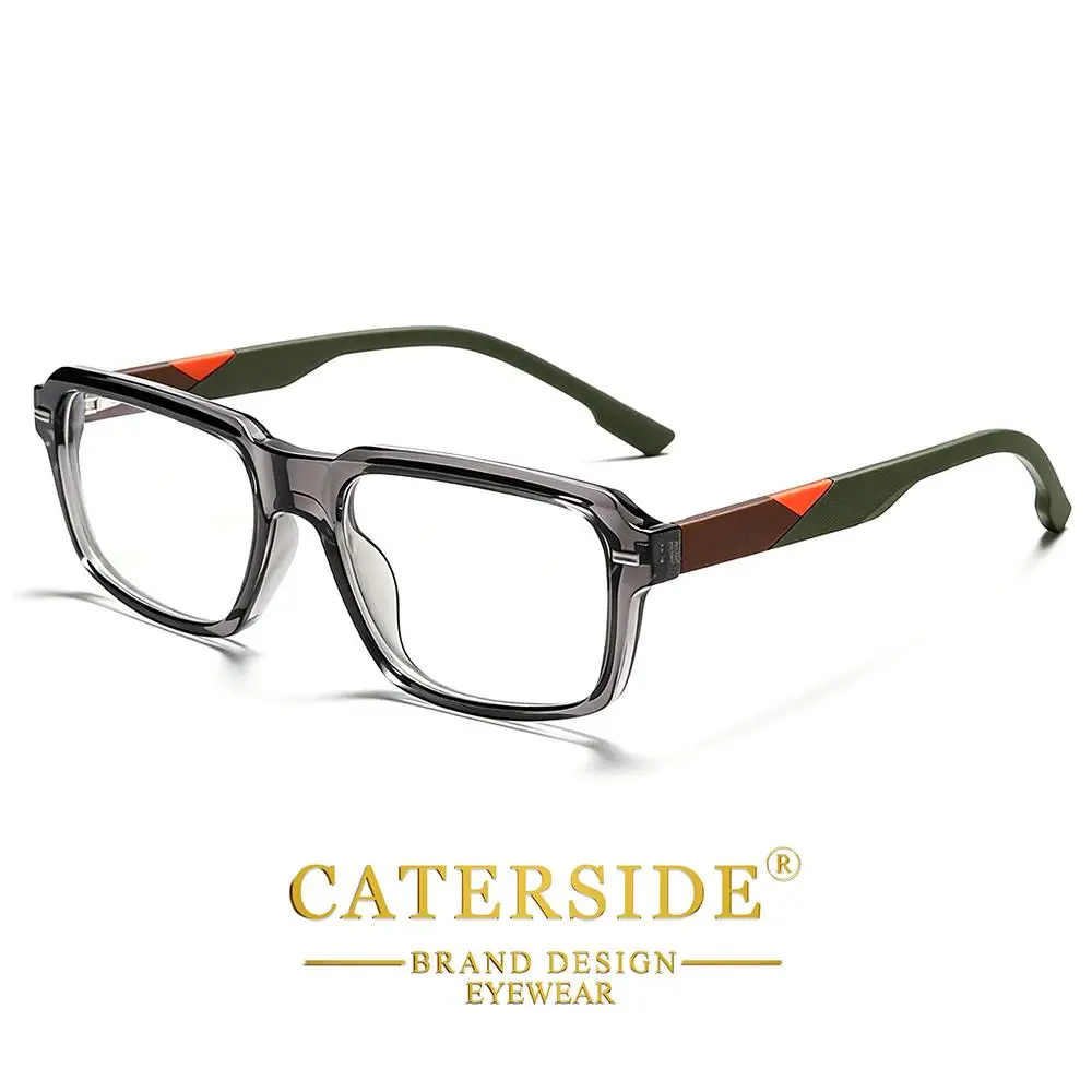 CATERSIDE Klassische Herren-Anti-Blaulicht-Brille, Tr-90, quadratischer Rahmen, Silikon-Federscharnier, Damen-Computer-Lese-Schutzbrille – Detail 9