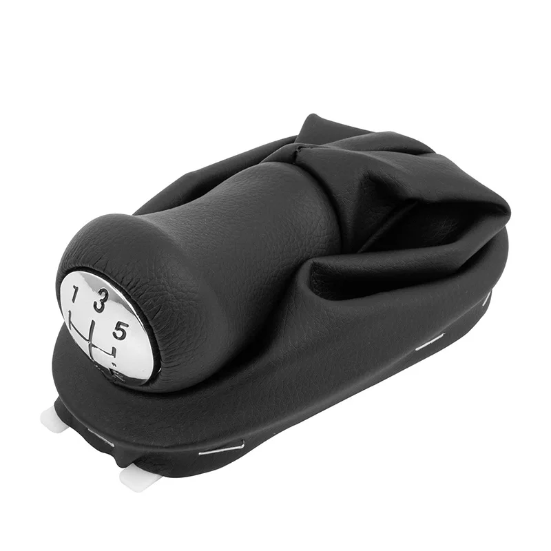 Perilla de palanca de cambios de coche, accesorio de palanca de cambios de cuero ABS para Renault Clio 2 3 Megane 2 Scenic 2 Kangoo 5 velocidades