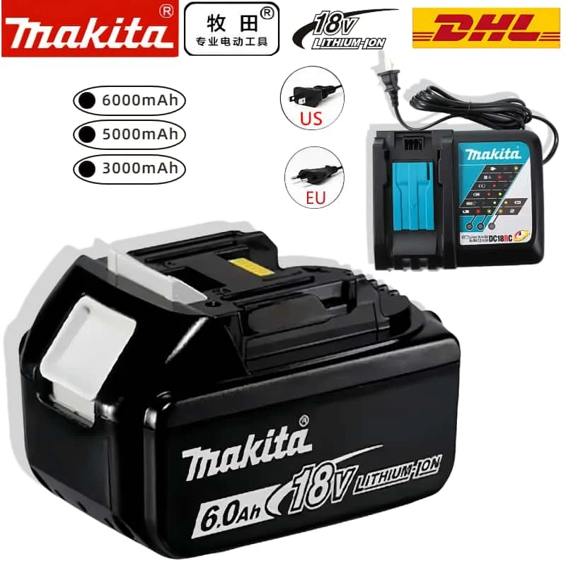 

100% Original Makita BL1860 BL1850B BL1850 BL1840 BL1830 screwdriver 18V battery & charger 18v Replacement Power Tool Batteries.