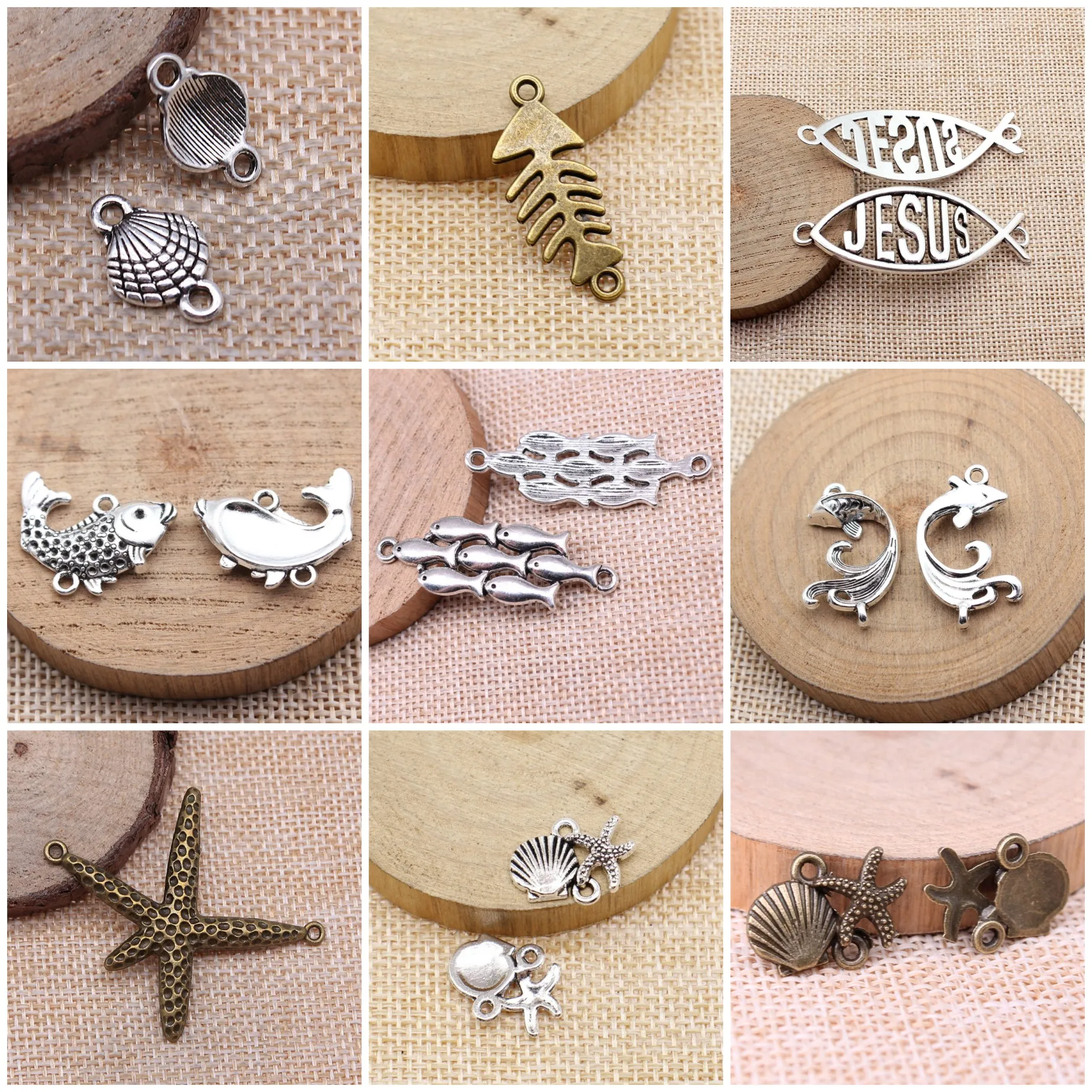 Classic Marine Sea Creature Jewelry Connectors Accessories For DIY Handmade Jewelry Craft Making Bulk
