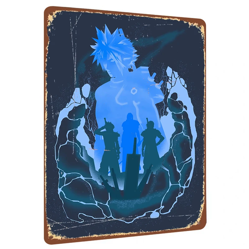 Anime Game Theme Metal Iron Painting Creative Home Wall Decor Collectible Hanging Art