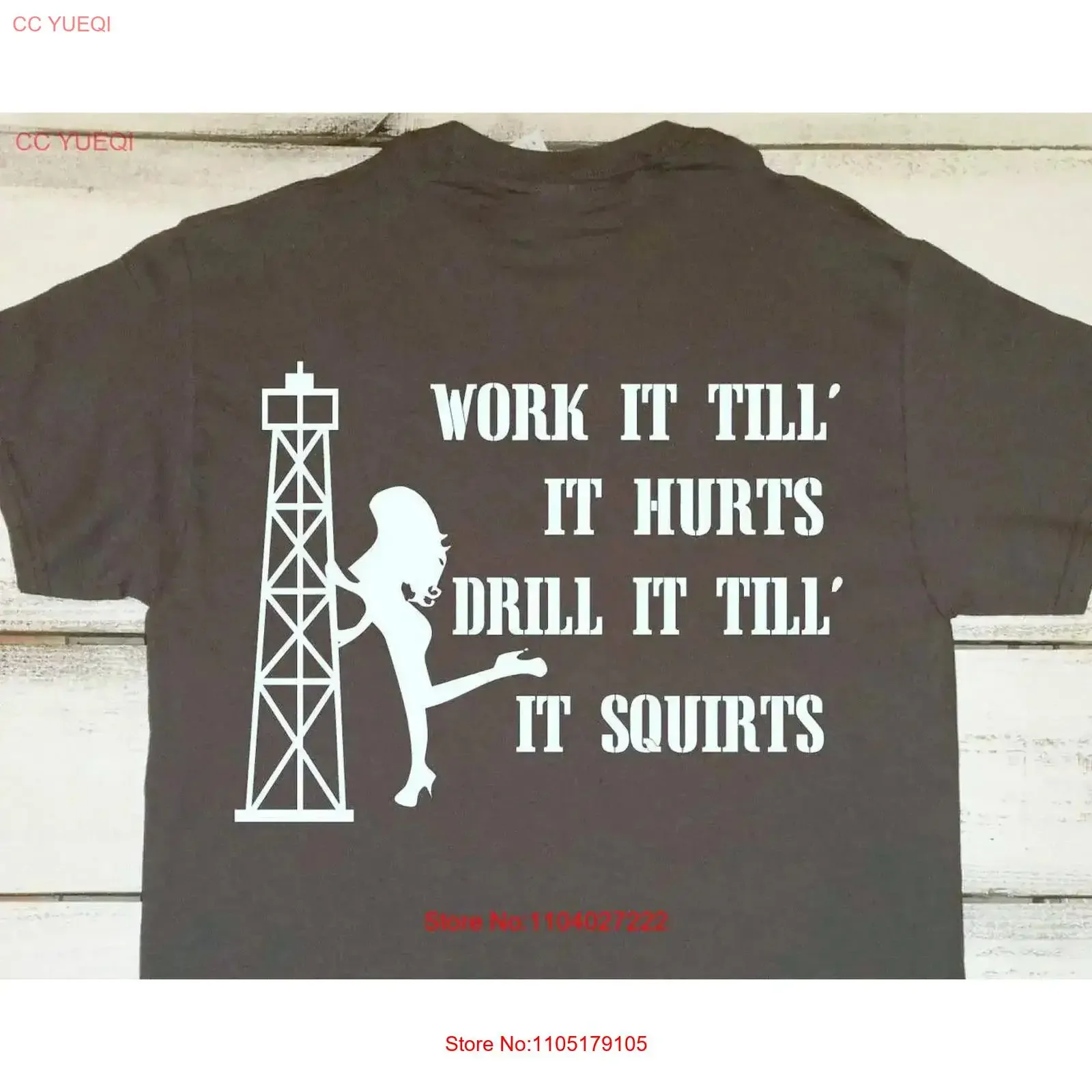 تي شيرت أيلفيلد يعمل حتى يؤلم، رجل حفر، رقبة مستديرة، عتيق مغسول وناعم ومتعدد الاستخدامات، ملابس الشارع الشهير أوم قليلاً #1