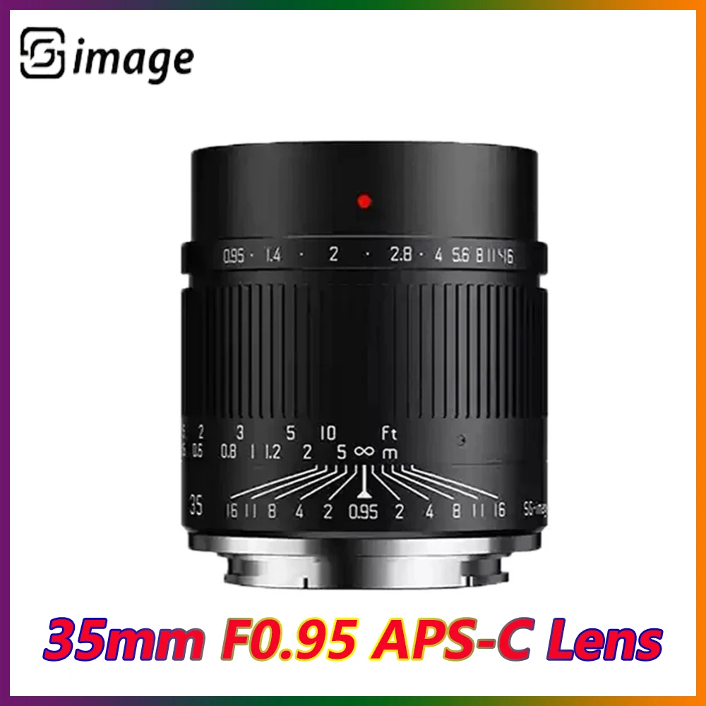 SGimage 35mm F0.95 APS-C  Fixed Focus Lens  Large Aperture For Sony E Nikon Z Fuji XF Macro 4/3 Canon M/R L Mount Camera