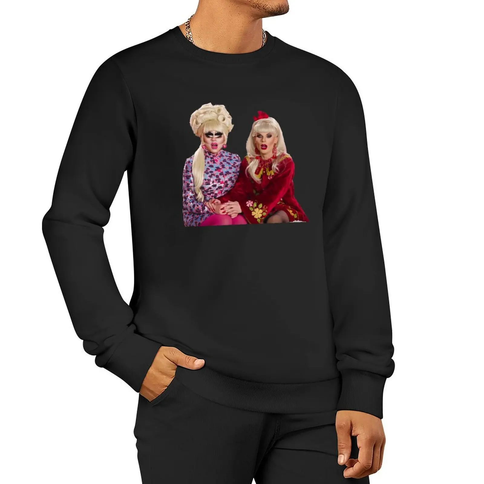 Katya-Trixie Pullover Hoodie japanese style hooded shirt men's clothing anime clothing sweatshirts