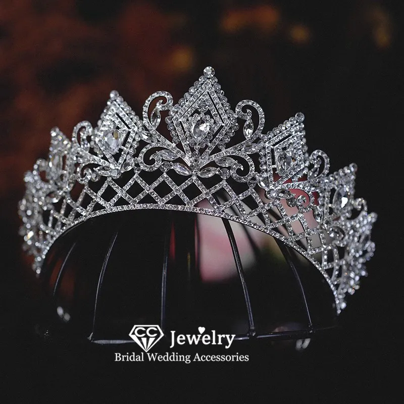 

CC Exquisite Crowns Women Hair Accessories Wedding Headbands Engagement Hairwear Vintage Pageant Diadem Rhinestone Tiaras AN462