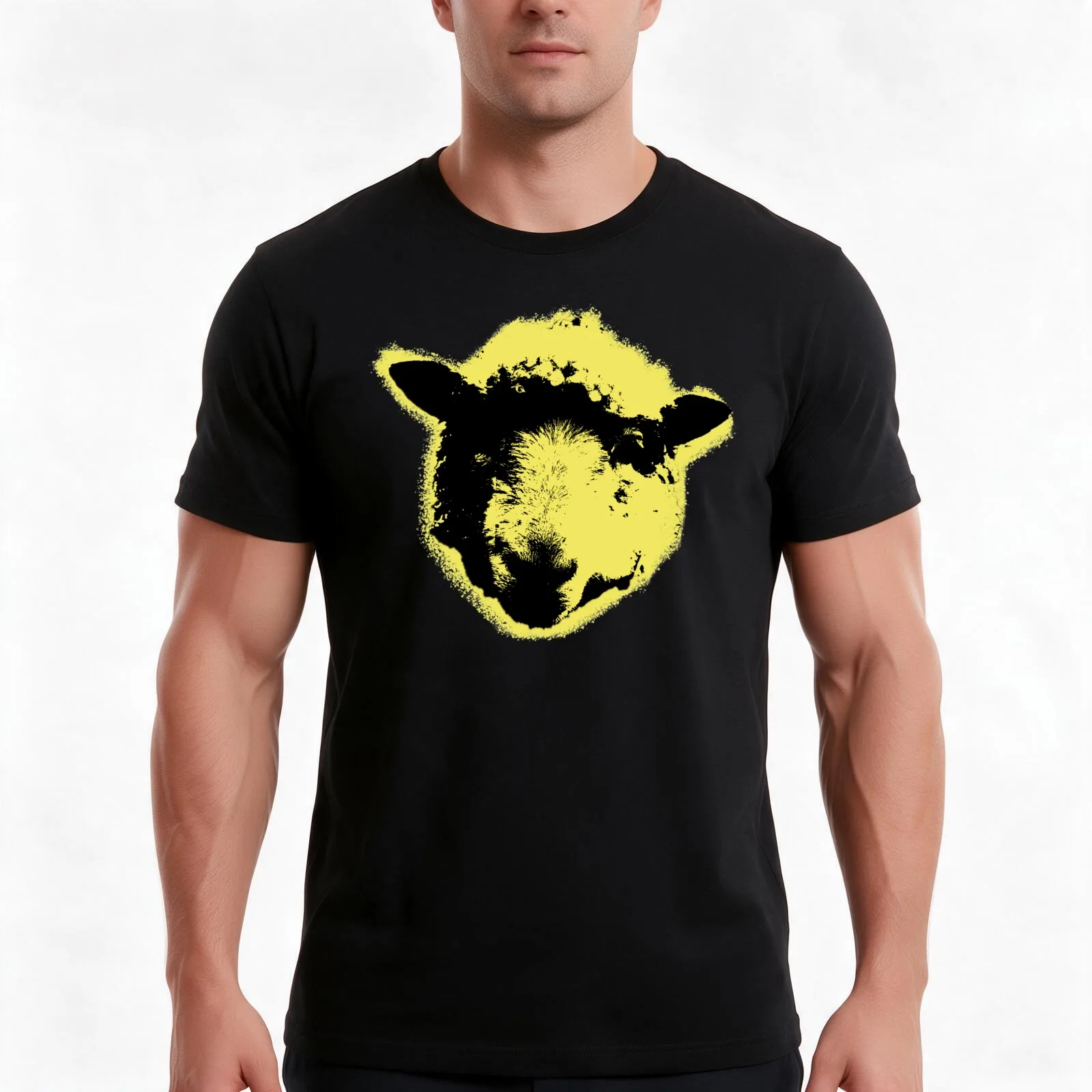 Yellow sheep T-Shirt Summer Casual Cotton Tee Oversized Streetwear Tops Vintage Graphic Print Loose Fit Short Sleeve