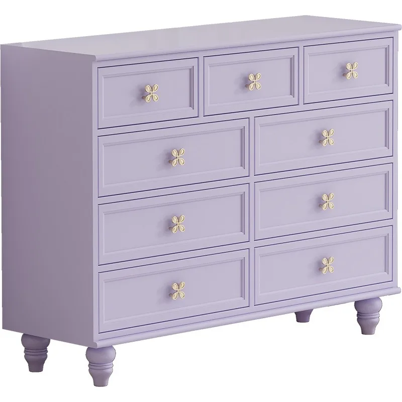 Pink furniture American light luxury solid wood chest of drawers, sofa storage cabinet
