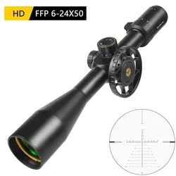 WESTHUNTER HD 6-24X50 FFP Scope Long Range First Focal Plane Riflescope Side Parallex Wheel Turrets Lock Reset Optical Sights